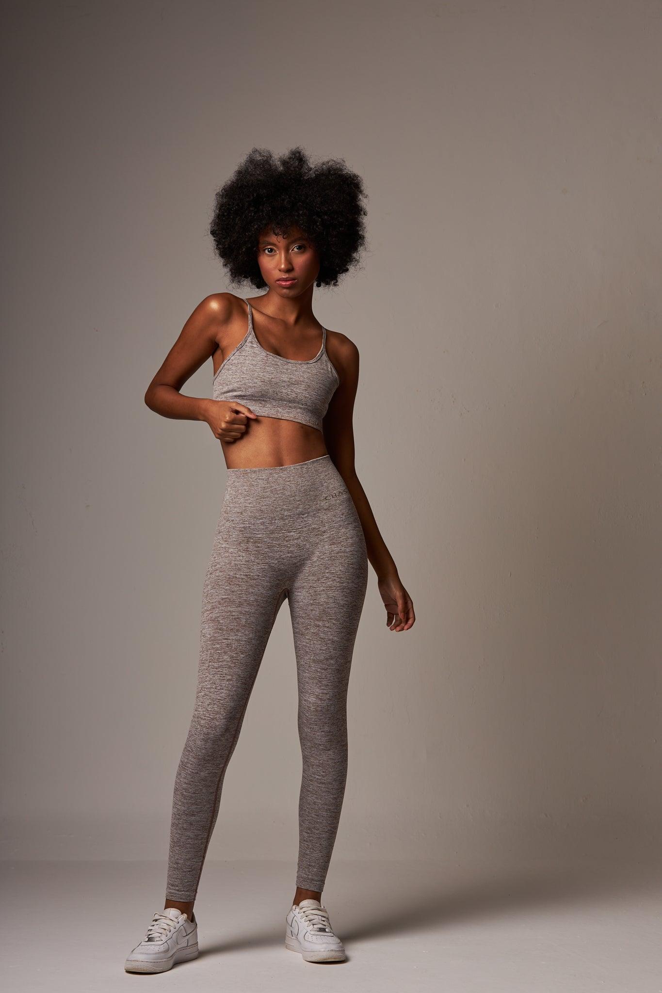 Legging Print Seamless Grey Coffee