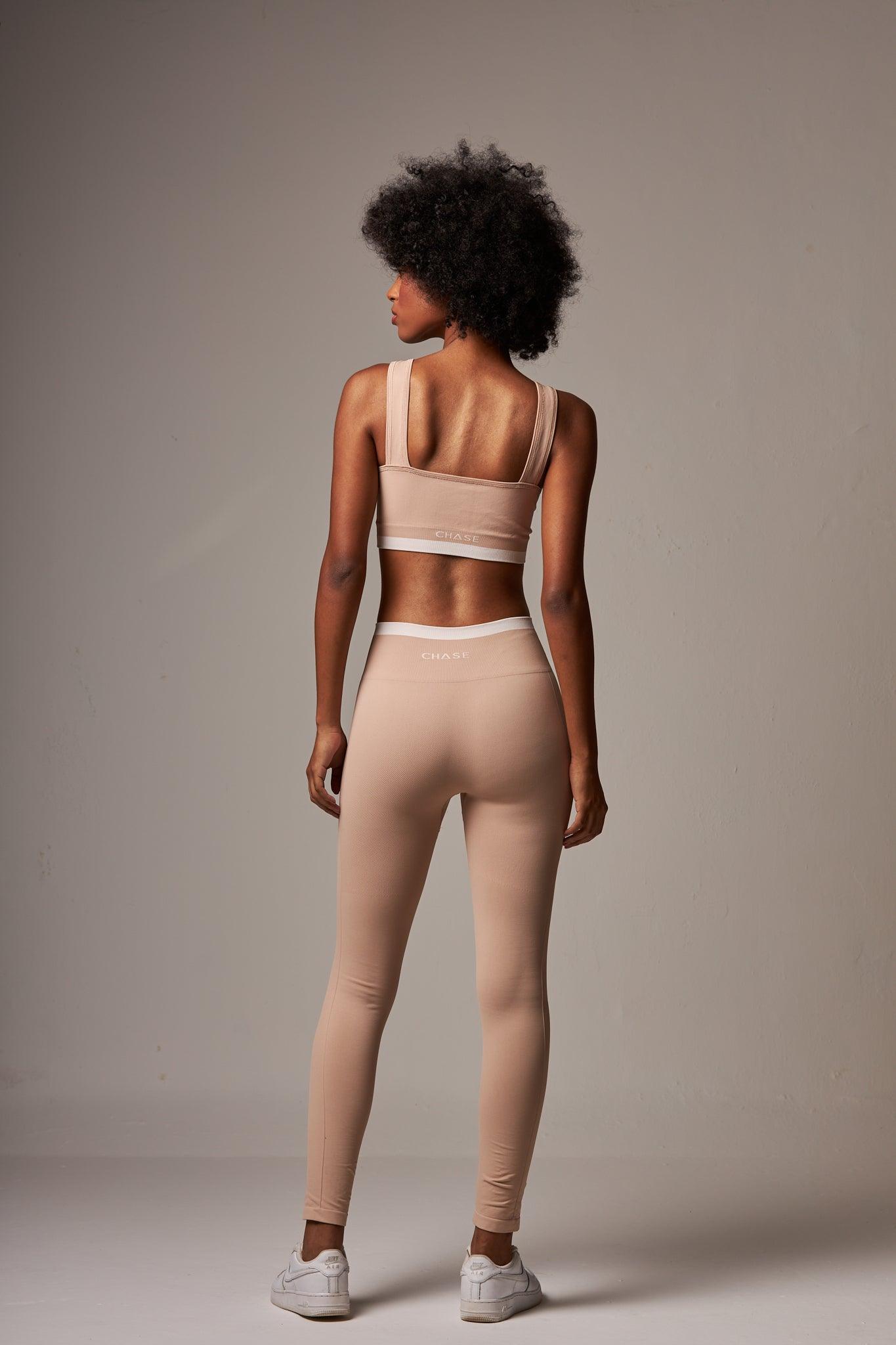 Legging Stripe Seamless Brown Nude