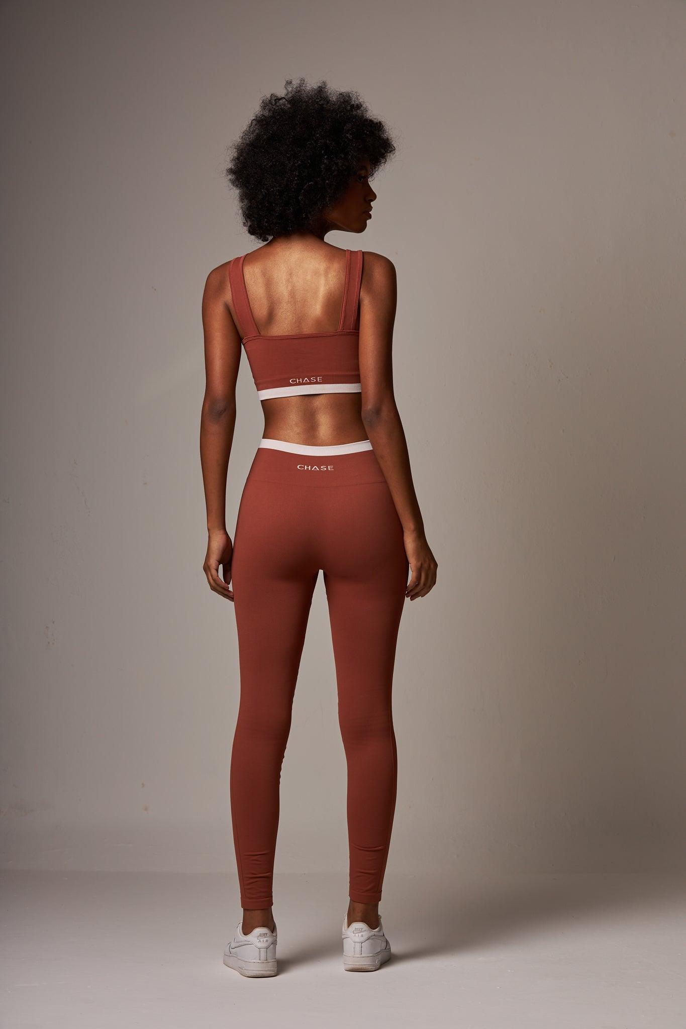 Legging Stripe Seamless Red Oak