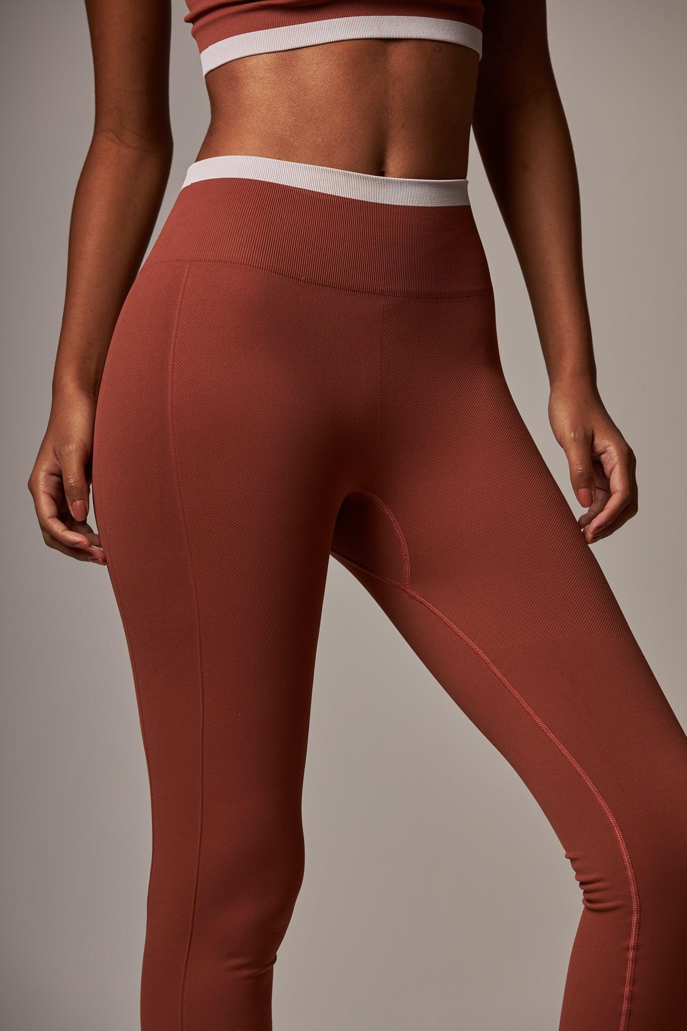 Legging Stripe Seamless Red Oak