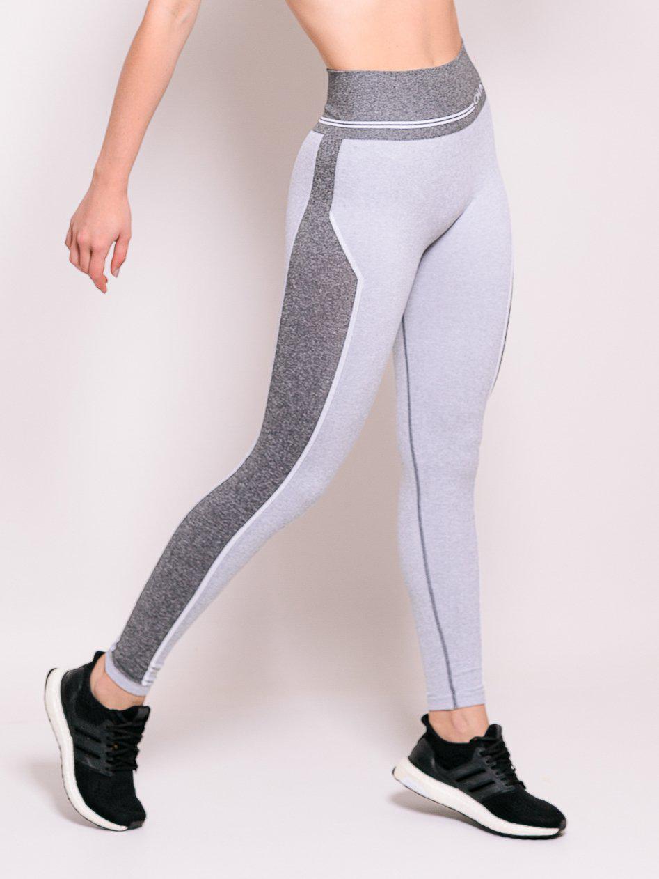 Legging Track Seamless Cinza Claro