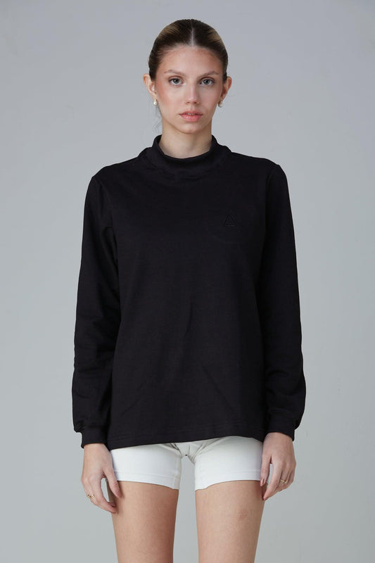 Pullover Mock Neck - Preto